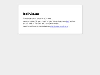 Earlier screenshot of bolivia.se