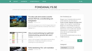 Earlier screenshot of fondanalys.se