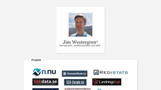 Earlier screenshot of jimwestergren.se