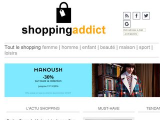 Earlier screenshot of shoppingaddict.fr