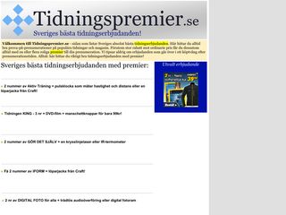 Earlier screenshot of tidningspremier.se