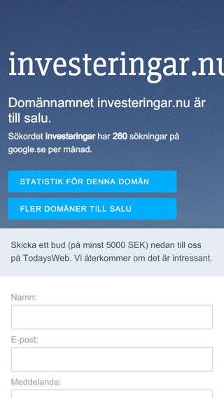 Mobile preview of investeringar.nu