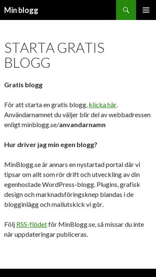 Mobile preview of minblogg.se