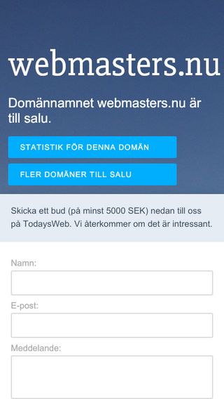 Mobile preview of webmasters.nu