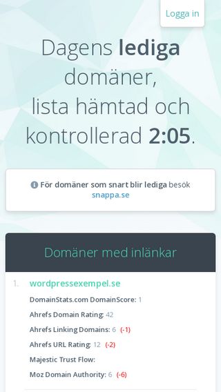 Mobile preview of ledigadomäner.se